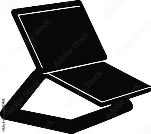 Portable laptop stand silhouette vector art Illustration