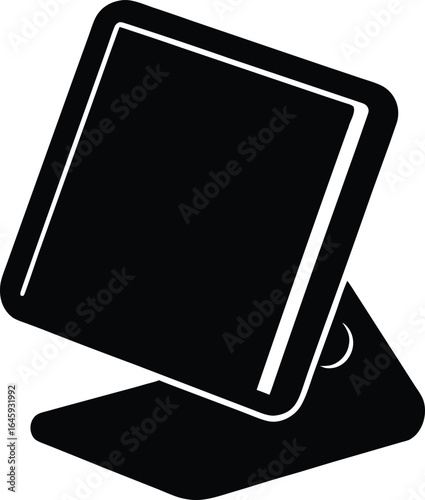 Tablet Holder silhouette vector art illustration and minimal black and white design