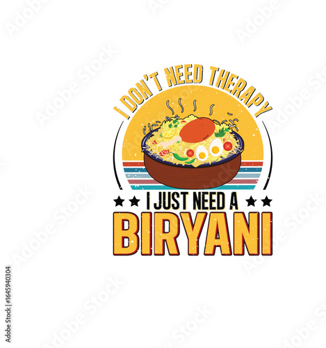 Food Lovers T-shirt Design, Biryani Food, EPS, VECTOR
