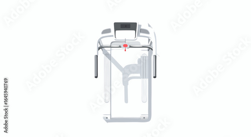 Minimalist treadmill illustration showcasing fitness equipment for home gym workouts and cardio exercises isolated, promoting healthy lifestyle
