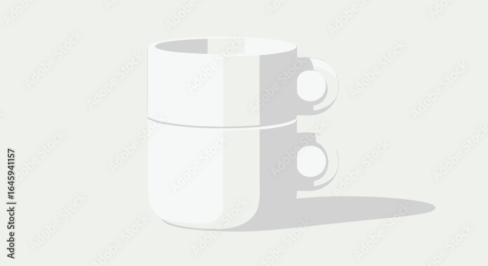 Stylized arrangement: Stacked minimalist white cups creating a serene composition, emphasizing simple design elements and subtle interplay of light Stylized arrangement: Stacked minimalist white cups creating a serene composition, emphasizing simple design elements and subtle interplay of light