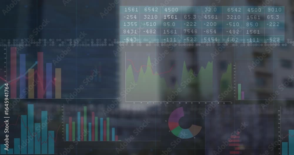 Numeric matrix appearing triggers bar charts fading, sliding and ...