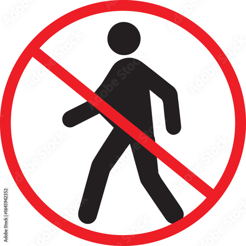 No pedestrians allowed sign isolated on white background