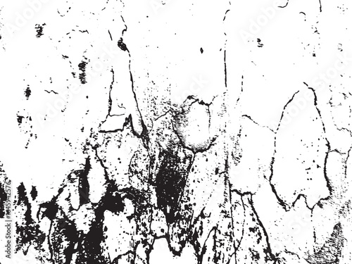 Grungy black and white texture with distressed surface, creating an abstract pattern and vintage effect isolated on white background for artistic and decorative design