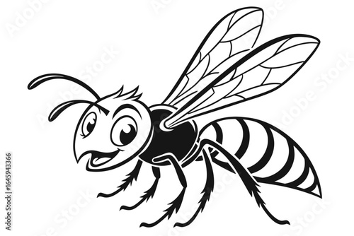 Wasp animal sihouette black vector