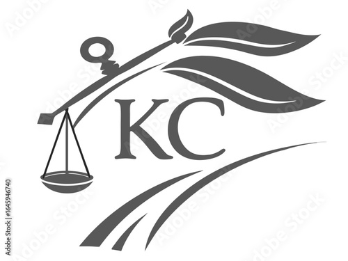 Profile of a man in a baseball cap, featuring the initials "KC" and decorative foliage.