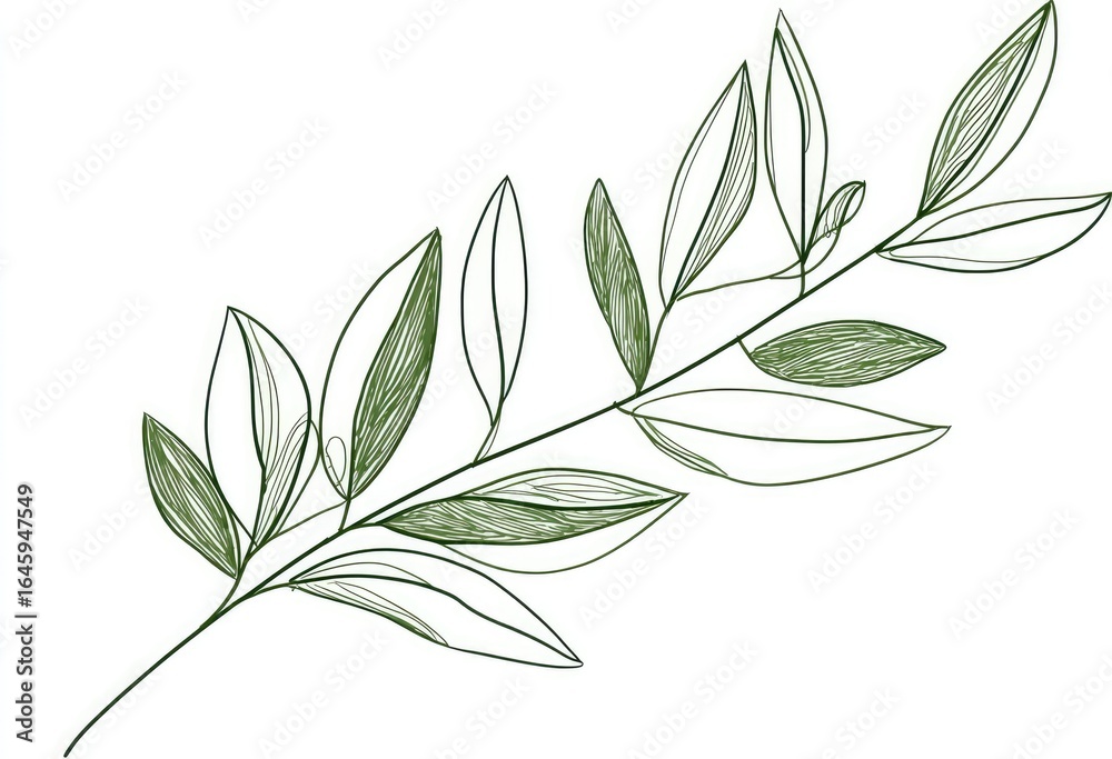 Fototapeta premium Ornate plant sprig design