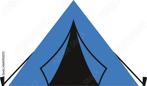 Blue camping tent icon
