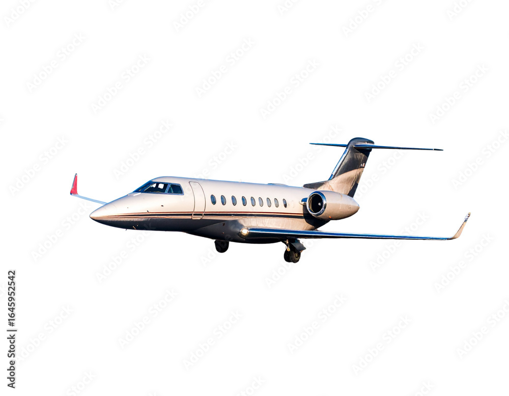 Fototapeta premium High Speed Silver Jet in Motion Blur Pass-By Dramatic Perspective Isolated on Transparent Background PNG