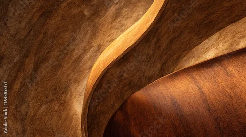 Obraz Warm wood textures and curves create a cozy, inviting atmosphere perfect for modern interiors and natural design