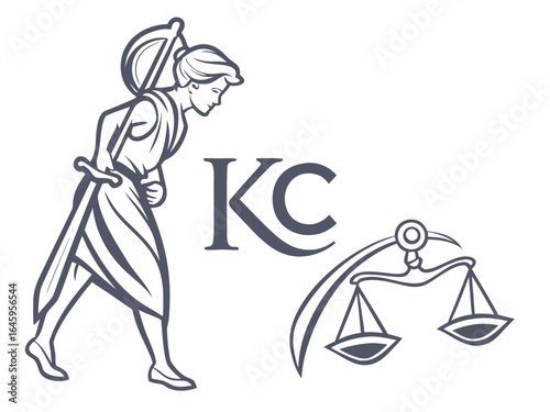 Profile of a man in a baseball cap, featuring the initials "KC" and decorative foliage.