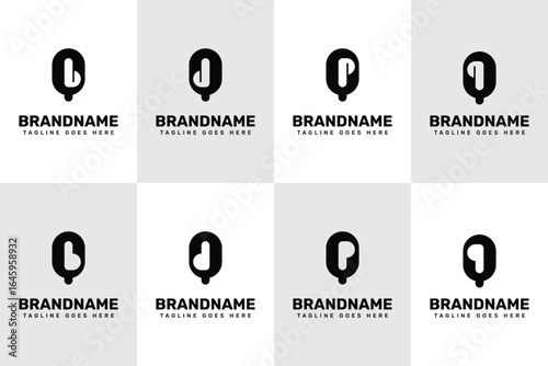 Letters QB QD QP QQ Monogram Logo Set, for brand with BQ DQ PQ QQ initials