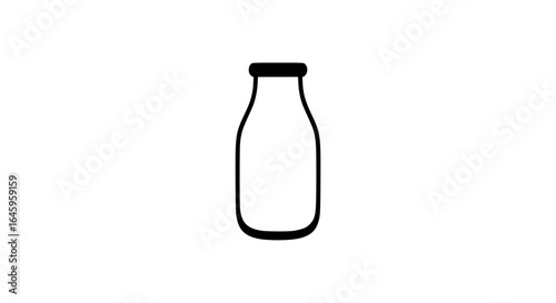Milk can minimalist black and white icon 