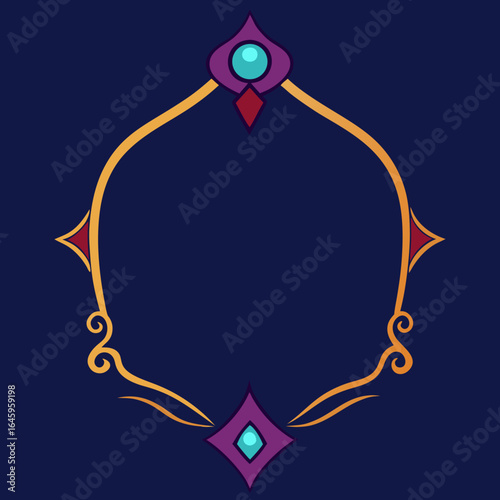 Ornate decorative frame with jewels and swirls