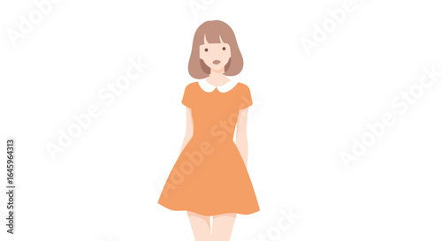 Stylish young woman in a cute dress, perfect for fashion blogs and lifestyle content creation projects