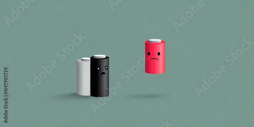 two emotional batteries shedding tears as they struggle to connect in a heartfelt moment of frustration and despair