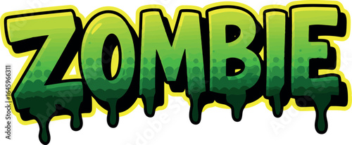 Zombie text effect dripping green letters