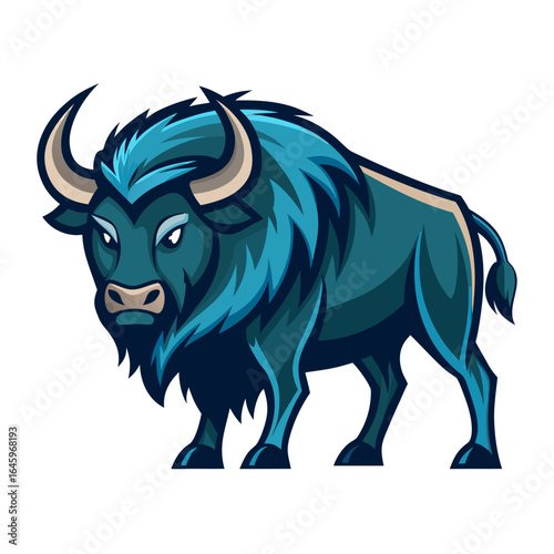 Sleek Bison Vector Design White Background