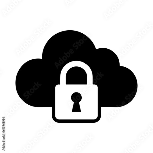 Cloud security concept with a padlock representing data protection and secure online storage solutions