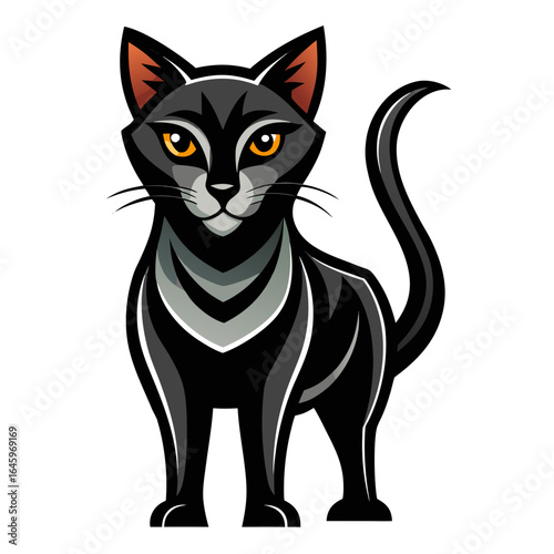 Sleek Cat Vector Design White Background