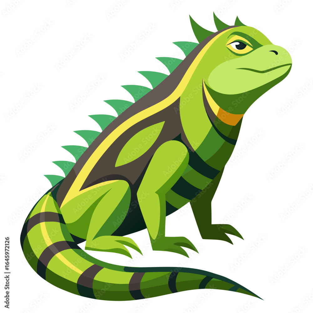 Fototapeta premium Sleek Iguana Vector Design White Background