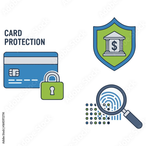 Concept of secure online payment system and protection of financial data with fingerprint scan and bank shield