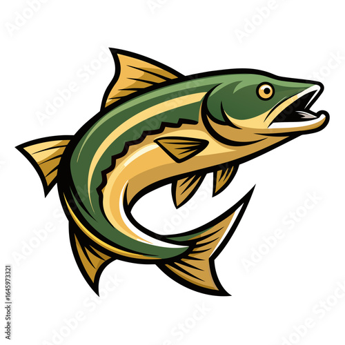 Sleek Mackerel Vector Design White Background