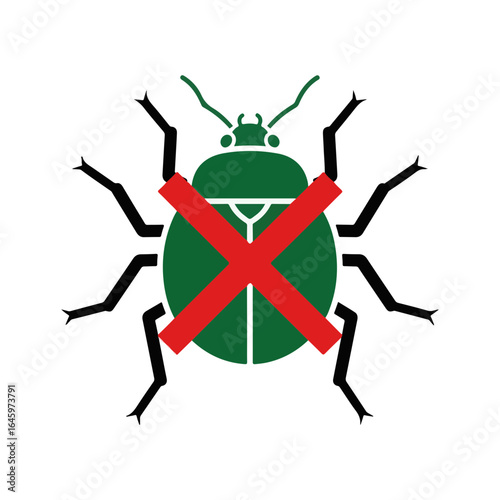 A symbol representing pest control and insecticide use for gardens and agricultural applications to protect plants