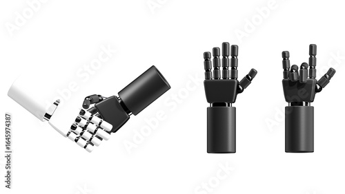 Wallpaper Mural Futuristic robotic hand making a dynamic gesture, symbolizing AI and advanced technology. 3D rendered mechanical arm isolated on white background, ideal for sci-fi, automation, and innovation concepts Torontodigital.ca