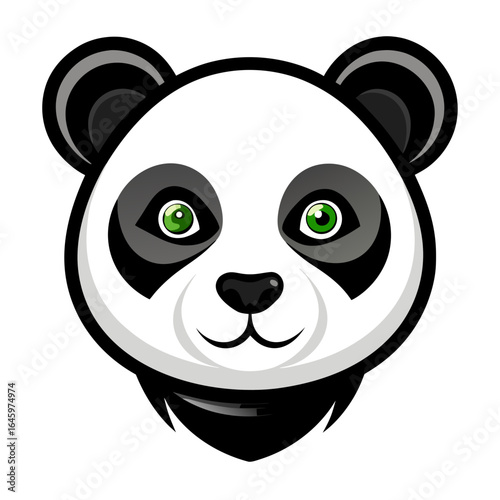 Sleek Panda Vector Design White Background