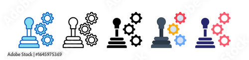 Gear Box Multiple Style Icon Set Collection. 