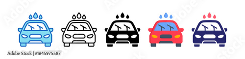 Wiper Multiple Style Icon Set Collection. 