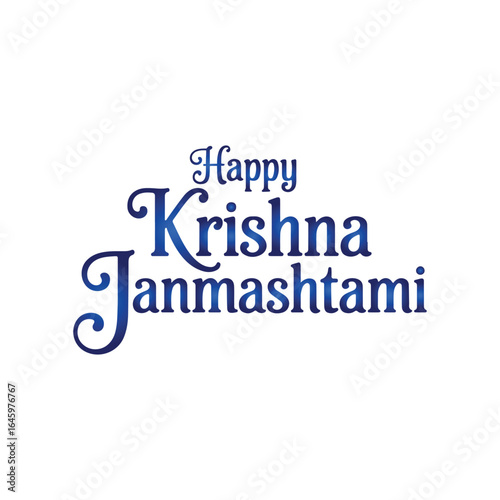 Happy Krishna Janmashtami typography design