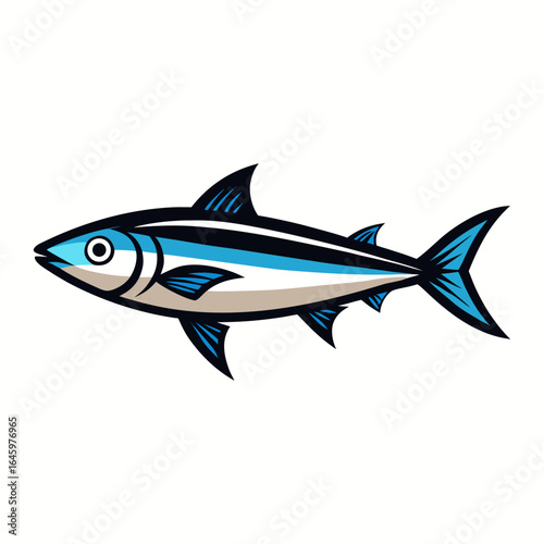 Sleek Sardine Vector Design White Background