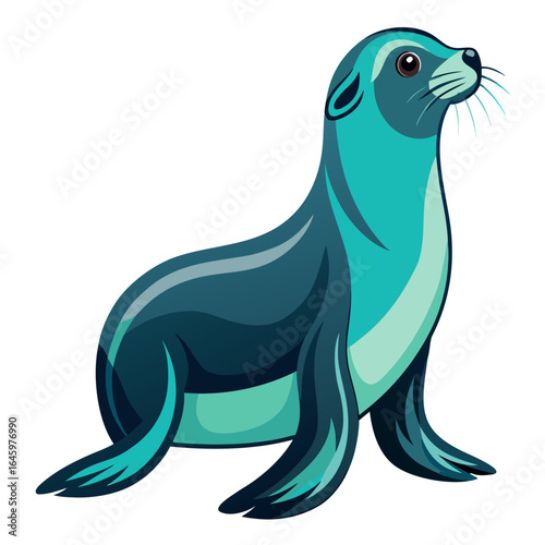 Sleek Sea Lion Vector Design White Background