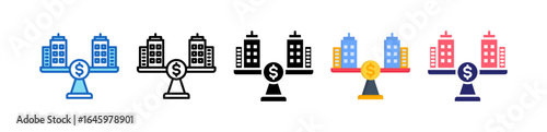 Foto Comparable Companies Multiple Style Icon Set Collection.