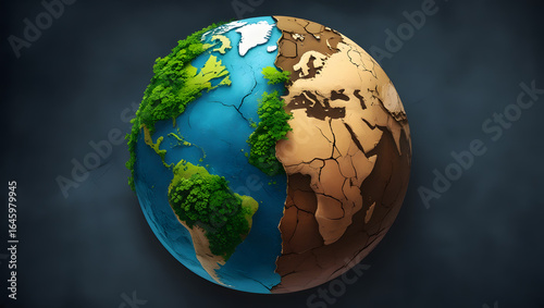 Earth globe floating in space on a black background