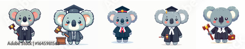cute vector koala in judge costume