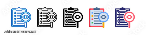 Observation Multiple Style Icon Set Collection. 