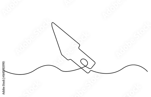 Dangerous razor blade in one continuous line drawing vector illustration
