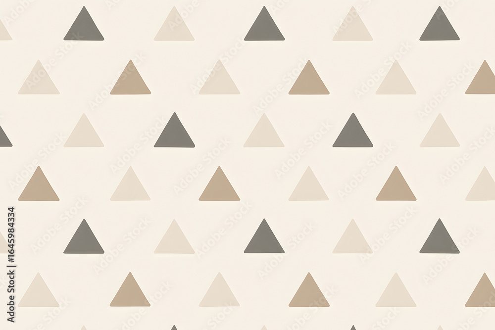 Fototapeta premium Geometric Harmony: An elegant design of triangles in varying shades of neutral, offering a clean and balanced aesthetic, perfect for modern applications.