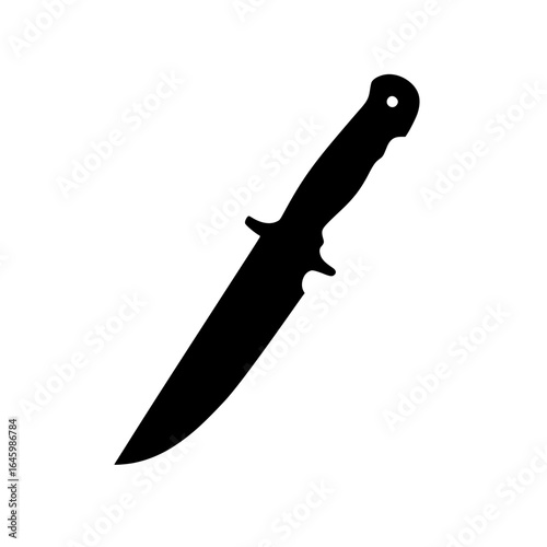 Sharp black knife displayed on a white background emphasizing its sleek design and functional blade for culinary use