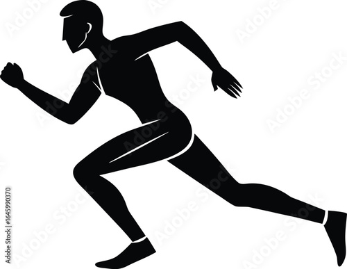 man jogging silhouette vector illustration  