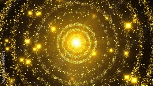 Golden Spiral Galaxy | Cosmic Light Swirl | Abstract Space Glow