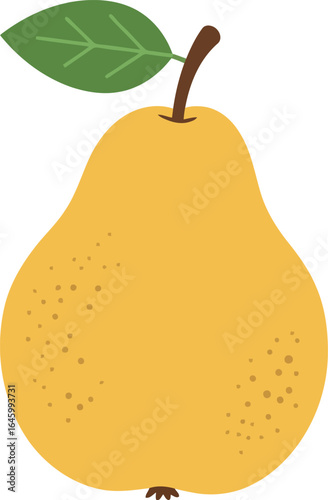 Yellow pear fruit illustration