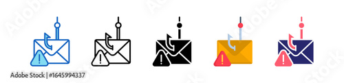 Phishing Multiple Style Icon Set Collection. 