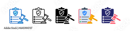 Compliance Multiple Style Icon Set Collection. 