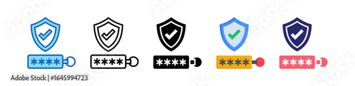 Security Token Multiple Style Icon Set Collection. 