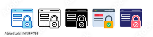Secure Socket Multiple Style Icon Set Collection. 