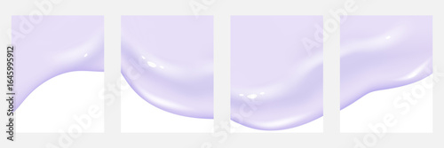 Liquid lilak vector dripping ice cream texture.Glossy sugary flow drip.